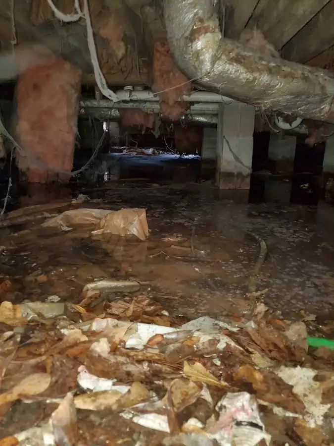 Crawl space flood assessment for Commercial Water Damage Restoration in Clifton